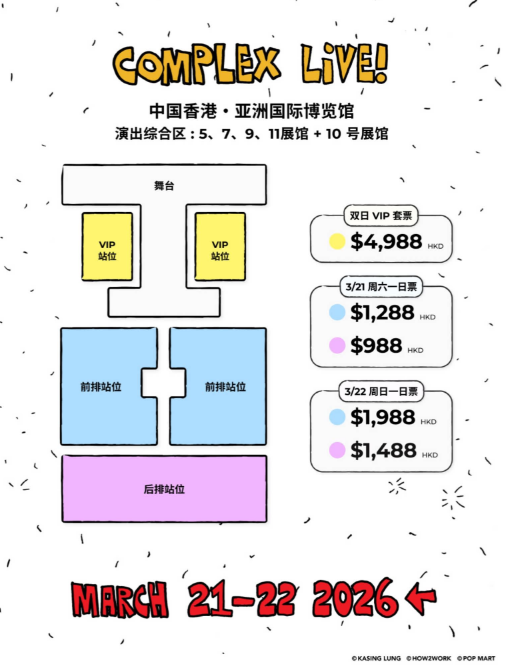 ComplexCon香港2026|門票攻略+Jennie等表演嘉賓名單+連結/座位表