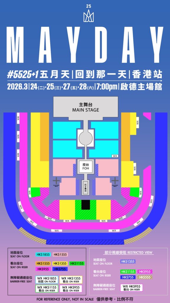 五月天演唱會| 《#5525+1 回到那一天》25週年巡迴演唱會 2026 香港站 | 啓德主場館
